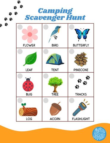 Camping Scavenger Hunt worksheet