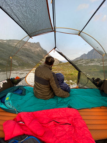 Tent with baby sleeping bag